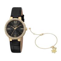 ราคา Esprit นาฬิกาข้อมือผู้หญิงสายหนังรุ่น ES1L228L2025 สีดำ และ สร้อยข้อมือสีโรสโกลด์ (18576005844)