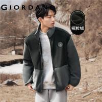 ราคา GIORDANO Men Jackets Polar Fleece Contrast Color Badge Loose Jackets Stand Collar Zip Front Fashion Casual Warm Jackets 01073854 (20426016157)