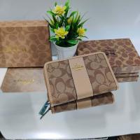 ราคา NEW กระเป๋าสตางค์ใบกลางแบบซิปรอบขนาด 6 นิ้วใบกลางสำหรับผู้หญิง (19603285028)