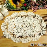 ราคา รูปไข่กลางลูกไม้ถักโครเชต์Handmade Placematตารางผ้ารองแบบดอลลี่Decor (3888902252)