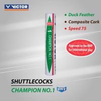 ราคา VICTOR ลูกแบดมินตัน 12ลูก CHAMPION NO 1 แถบแดง (17963191651)