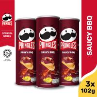ราคา 3 ชิ้น พริงเกิลส์ มันฝรั่งทอดกรอบ รสซอสซี่บาร์บีคิว 102 กรัม Pringles Potato crisps saucy BBQ 102g (20276159098)