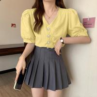 ราคา KDAShop มาแรงทรงน่ารัก เสื้อแฟชั่นผญ2023 เสื้อแขนสั้น เสื้อผ้าสาวอวบ เสื้อเนื้อผ้าดีแขนตุ๊กตาสุดนำเทรน สำหรับสาวๆ วัยใสใส่แล้วดูดีมาก แมทกับส่วนล่างได้ง่าย ไม่ลองไม่ได้แล้ว (19923381320)