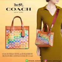 ราคา COACH FIELD TOTE 22 IN RAINBOW SIGNATURE (19664235776)