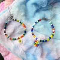 ราคา Sebofficial Mini smiley กำไลข้อมือ สร้อยข้อมือ กำไลลูกปัด ลูกปัดพาสเทล มีสายปรับระดับ จี้เดซี่ยิ้ม จี้ยิ้มเดซี่รุ้ง (18674794935)