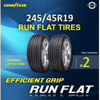 ราคา Goodyear 245 45R19 EFFICIENT GRIP RUN FLAT ยางใหม่ ผลิตปี2022 ราคาต่อ2เส้น มีรับประกันจากโรงงาน แถมจุ๊บลมยาง ยางรันแฟลต ขอบ19 ขนาด 245 45R19 RUN FLAT จำนวน 2 เส้น (20620592532)