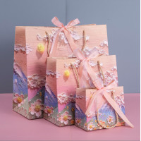 ราคา พร้อมส่ง ถุงกระดาษสวย ลายภาพวาดสีน้ำมัน ถุงของขวัญ ถุงกระดาษมีหูหิ้ว ริบบิ้น สวย หรู ส่งไว (20206477393)