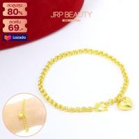 ราคา สร้อยข้อมือทอง ลายห่วงคู่ ห้อยหัวใจ หนัก2สลึง ยาว7นิ้ว ชุบทอง96 5 งานฝีมือจากช่างเยาวราช (532938427)