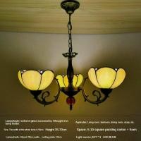 ราคา ที่ห้อยไฟกระจกสี3หัวทำด้วยมือไฟติดเพดานโคมไฟระย้าทิฟฟานี่โคมไฟเพดานร้านอาหารโคมไฟ LED ห้องนั่งเล่น (18793110648)