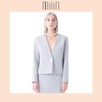 ราคา MILIN Collarless straight cut Jacket เสื้อคลุมแขนยาวไม่มีปก Elysian Jacket (3961706877)