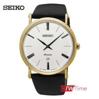 ราคา ผ่อนชำระ สูงสุด 10 เดือน Seiko Premier นาฬิกาข้อมือผู้ชาย สายหนังสีดำ รุ่น SKP396P1 (13033941608)