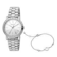 ราคา Esprit นาฬิกาข้อมือผู้หญิงสายสแตนเลสรุ่น ES1L298M0045 และ สร้อยข้อมือสีเงิน (18575968954)