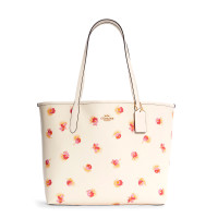 ราคา กระเป๋าถือ COACH แท้ ทรง Tote กระเป๋า Coated canvas ลายดอกไม้ สีสวยหวาน ใบใหญ่ เบา COACH C6431 CITY TOTE WITH POP FLORAL PRINT CHALK MULTI (11728609745)