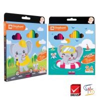 ราคา Elephant ตราช้าง สีไม้ ดินสอสีไม้ แท่งยาว 12 สี 24 สี คละลาย จำนวน 1 กล่อง (900480097)