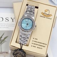 ราคา นาฬิกาข้อมือ GRAND EAGLE สายเลท หน้าปัด 30 มม หน้าปัดสี่เหลี่ยมขอบเพรช พร้อมกล่องแบรนด์แถมฟรี กันน้ำได้ (20272845838)