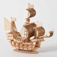 ราคา สำหรับเด็กDIYเลเซอร์ตัดของขวัญโมเดลของเล่นของเล่นเครื่องบิน3Dปริศนาไม้รถไฟของเล่นแล่นเรือใบ (6277166366)