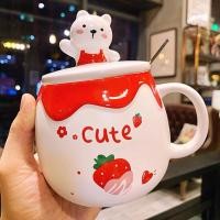 ราคา แก้ว แก้วเซรามิก แก้วเซรามิค แก้วกาแฟ น้องหมี 490 ml เข้าไมโครเวฟได้ แก้วกระเบื้อง พร้อมฝาปิด ช้อน ของขวัญ (11066649949)