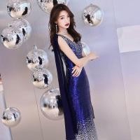 ราคา ชุดราตรียาวสีน้ำเงิน เดรสออกงาน เกรดพรีเมียม พร้อมส่งค่าา 16 (19640260023)