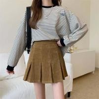 ราคา กระโปรง 286 กระโปรงลูกฟูก ทรงเทนนิส กระโปรงลูกฟูกเอวสูง เอวฟรีไซส์ ผู้หญิง สีเขียว สีกากี สีดำ สีครีม (11263961232)