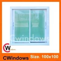 ราคา 100x100 สีขาวกระจกใสเขียว พร้อมส่ง หน้าต่าง บานเลื่อน อลูมิเนียม มีตัวล็อคแน่นหนา (6416998362)