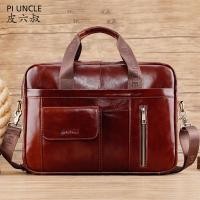 ราคา 2022 New Genuine Leather Mens Totes Briefcase A4 Documents Computer Bags 15 6 inch Laptop Bag Male Cross Body Bag Large Capacity Offfice Handbags Natural Cowhide Travel Bags Brown Leather Large Capaci