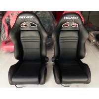ราคา ส่งฟรี เบาะแต่งรถยนต์ เบาะ Recaro เบาะเรคาโร่ หนังดำตะเข็บแดง (13275757211)