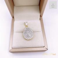 ราคา จี้เพชรเรียงทรงหยดน้ำ ขนาดประมาณเหรียญ5บาท (20583178121)