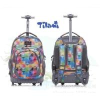 ราคา Tilami กระเป๋านักเรียนล้อลากแบบเป้ 18 กระเป๋าเป้ล้อลากพร้อมส่ง (793062928)