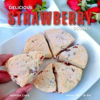 ราคา สโคน สตอเบอร์รี่ Strawberry Scones หอมหวานสตอเบอร์รี่ กล่องละ 6 ชิ้น แยมสตอเบอร์รี่ 1 ถ้วย (20004996251)