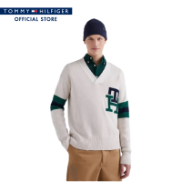 ราคา Tommy Hilfiger เสื้อสเวตเตอร์ผู้ชาย รุ่น MW0MW29026 AF4 สีขาว (20211632089)