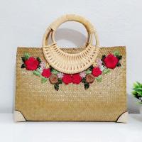 ราคา M กระจูดสาน size M 12 8 นิ้ว บุผ้า ซิบ 2 ช่องเหรียญ หูหวาย ประดับดอกไม้ปัก รหัส mint nature bag YjeebD (9882932402)