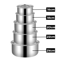 ราคา หม้อ 5 ใบพร้อมฝา หม้อ ชุดหม้อสแตนเลส ชุดหม้อต้ม 5 ใบ หม้อแกง หม้อหูหิ้ว หม้อ2หู หม้อชุดราคาถูก สแตนเลส หม้อแกงทำอาหาร หม้อแกงชุดถูกๆ หม้อช (20237396771)