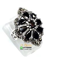 ราคา แหวนนิล แหวนเงินแท้ รมดำ พลอยนิล cz YTG 10030 (17781462734)