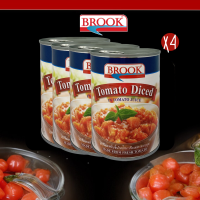 ราคา แพ็ค 4 บรูค มะเขือเทศหั่นชิ้นในน้ำมะเขือเทศ 565 กรัม (20525719123)