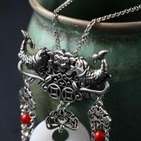ราคา Her Lab Jewelry 2023ใหม่สไตล์จีนอุปกรณ์ชุบ925เงินฝังเลียนแบบจี้หยกหยกหยกที่อุดมไปด้วย Koi สร้อยคอพู่ห้อยแบบวินเทจหัวเข็มขัดสัญลักษณ์สันติภาพ (19977170869)