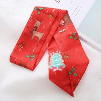 ราคา คริสต์มาสตลกยาวผ้าพันคอมัลติฟังก์ชั่ผ้าพันคอผมวงกระเป๋าผ้าพันคอผ้าไหมผ้าพันคอเนคไทโบว์ผูกและประคองกระเป๋าจับตกแต่ง (16822316305)