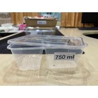 ราคา กล่องอาหารพลาสติกใส 2 ช่อง พร้อมฝา ขนาด 750 ml (20547367800)