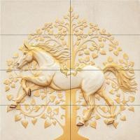 ราคา กระเบื้องผนังภาพชุด GOLDEN HORSE 120X120 A 30X60CM 8 แผ่น ชุด (742708472)