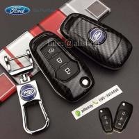 ราคา กรอบ เคส ใส่กุญแจรีโมทรถยนต์ All New Ford RangerEverest 2015 21 Key 2 3 ปุ่ม ลายเคฟล่า (17027536909)
