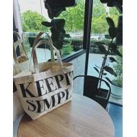 ราคา กระเป๋าผ้าแคนวาส KEEP IT SIMPLE กระเป๋าสะพายข้าง Tote Bag กระเป๋าผ้าขนาดใหญ่ (19998157289)