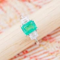 ราคา พร้อมส่ง แหวนมรกตเพชรแท้ ทองคำแท้18K ทอง75 0 มีการ์ดรับประกันสินค้า 18KPRG188 (19195079619)