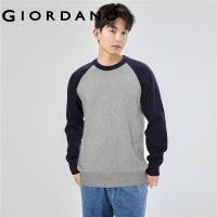 ราคา GIORDANO Men Sweaters 100 Cotton Contrasting Raglan Sleeve Sweaters Crewneck Simple Basic Fashion Casual Sweaters 13053762 (20641492427)