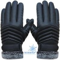 ราคา สินค้าพร้อมส่งจากไทยทุกวัน ถุงมือหนังบุขน ถุงมือหนังกันหนาวชาย แต่งเฟอร์ ทัชสกรีนได้ (20693589432)