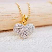 ราคา พร้อมส่ง จี้เพชรแท้ ทองคำแท้9K ทอง37 5 เพชรแท้น้ำ100 เบลเยี่ยมคัต 9KPP675 (15140353870)