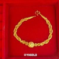 ราคา สร้อยข้อมือทอง2สลึง YHGOLD เกลียวทาโร่โปร่งคั่นกลมมีนา ทองคำแท้96 5 (13366020646)