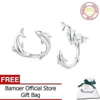 ราคา BAMOER ต่างหูสตั๊ดโลมา925เงินสเตอร์ลิงต่างหูถอดได้สำหรับผู้หญิง BSE922เครื่องประดับอย่างดีชุบทองคำขาว (20357188424)