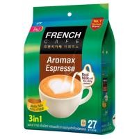 ราคา French Cafe Aromax Espresso 3in1 เฟรนช์ คาเฟ่ อโรแม็กซ์ เอสเพรสโซ กาแฟปรุงสำเร็จชนิดซอง ขนาด 27 ซอง (20635165722)
