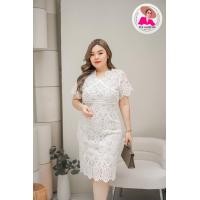 ราคา พร้อมส่งS 8XL เดรสสาวอวบ เสื้อผ้าคนอ้วน Maxi Dress เดรสลูกไม้เนื้อหนา นุ่ม เนื้อนิ่มสวย ผ้าซับใน ยืดได้ชุด คอวีแขนสั้นลูกไม้ลูกไม้ซีทรู (20393216861)