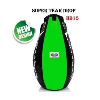 ราคา กระสอบทรายแฟร์แท็กซ์ HB15 สีเขียว คาดดำ ขายแบบไม่บรรจุ Fairtex Heavy Bag HB15 supper tear drop green Training MMA Kickboxing Un filled (15516181098)