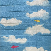 ราคา พร้อมส่ง วอลเปเปอร์สามมิติ 70 77cm มีกาวในตัวติดผนัง 3D wallpaper วอลล์เปเปอร์ลายอิฐ ลายการ์ตูน wallpaper 3D (7543742046)